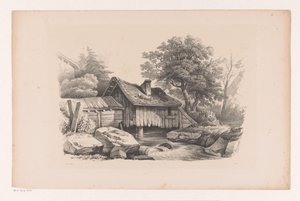 川の上の木造住宅 風景（シリーズタイトル） 作： Constantinus Cornelis Huysmans