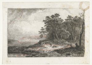 羊飼いのいる風景 作： Constantinus Cornelis Huysmans
