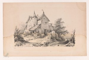 風景の中の古い家 風景（シリーズタイトル） 作： Constantinus Cornelis Huysmans