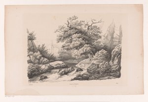小川のある岩の多い風景 風景（シリーズタイトル） 作： Constantinus Cornelis Huysmans