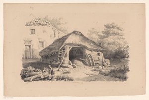 農場で馬小屋 風景（シリーズタイトル） 作： Constantinus Cornelis Huysmans