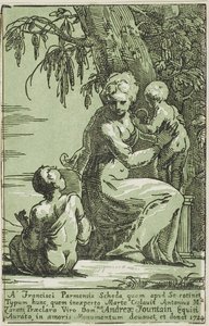 木のふもとで子供を抱く女性 作： Conte Antonio Maria Zanetti the Elder