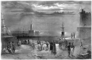1830年7月4日に都市が占領された後、アルジェを離れたデイフセインイブンエルフセイン（1765-1838） 作： Coppin