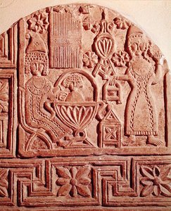 幼児イエスの入浴を描いたステラ 作： Coptic Coptic