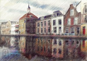 魅力的なオランダの運河
