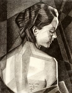 瞑想的な幾何学的な肖像画 作： Corné Akkers