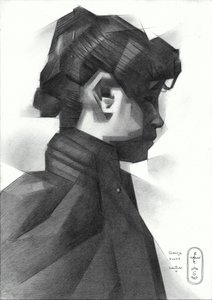 幾何学的な女性の横顔 作： Corné Akkers