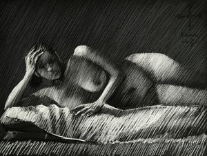 影を帯びた女性のヌード