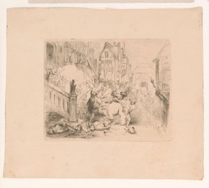フランス・ヘラクレス・ファン・アンジューがアントワープから追い出された 作： Corneille Seghers