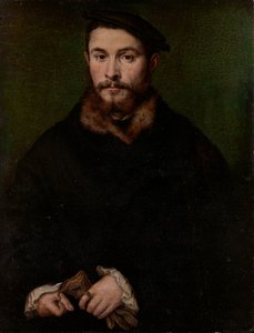 手袋をした男の肖像、ca。 1535。