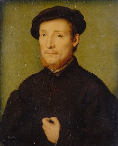 胸に手を当てた男の肖像、1540-45。 作： Corneille de Lyon