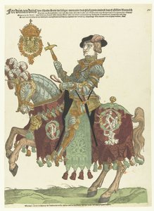 馬に乗ったオーストリアのフェルディナンド 1 世の肖像 作： Cornelis Anthonisz. (manner of)