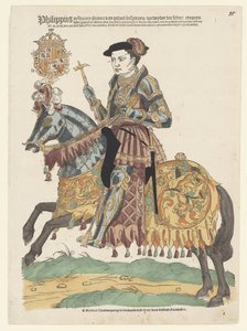 馬に乗ったフェリペ2世の肖像 作： Cornelis Anthonisz. (manner of)