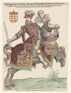 馬に乗ったフィリップ・ヴァン・ララインの肖像 作： Cornelis Anthonisz. (manner of)