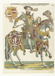 馬に乗ったマクシミリアン・ヴァン・ビューレンの肖像 作： Cornelis Anthonisz. (manner of)