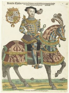 馬に乗ったルネ・ド・シャロンの肖像 作： Cornelis Anthonisz. (manner of)