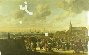 1660 年 6 月 2 日、イギリスのチャールズ 2 世のスヘフェニンゲンからの出発 作： Cornelis Beelt
