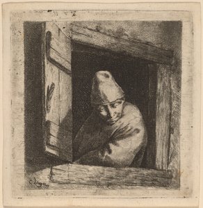 窓辺の農民 作： Cornelis Pietersz Bega
