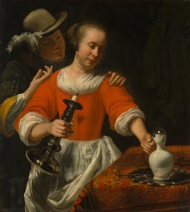 若い女性とキャバリアー、1660年代初頭。