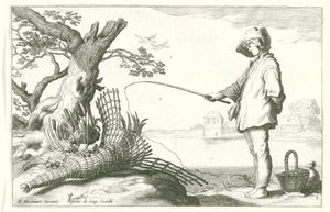若い漁師 四つの田園風景（シリーズタイトル） 作： Cornelis Bloemaert (II) (possibly)