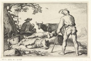 牧夫 四つの田園風景（シリーズタイトル） 作： Cornelis Bloemaert (II) (possibly)
