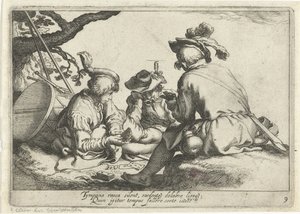 兵士のトランプ 田園風景（シリーズタイトル） Otia delectant (シリーズタイトル) 作： Cornelis Bloemaert (II)