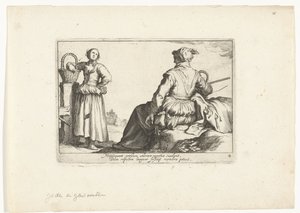 二人の農民の女性 田園風景（シリーズタイトル） Otia delectant (シリーズタイトル) 作： Cornelis Bloemaert (II)