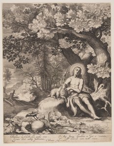 風景の中の洗礼者聖ヨハネ 作： Cornelis Bloemaert
