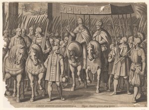 ボローニャでのカール 5 世の戴冠式、1530 年 シャルル 5 世の勝利 (シリーズ タイトル) 作： Cornelis Boel