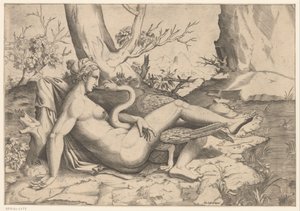 レダと白鳥 作： Cornelis Bos (possibly)