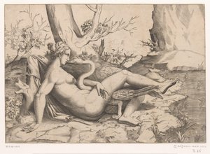 レダと白鳥 作： Cornelis Bos (possibly)