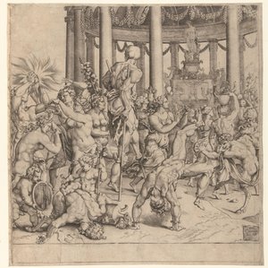 バッカスの勝利、右プレート 作： Cornelis Bos