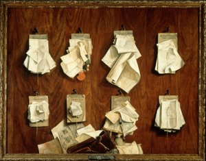 アムステルダム市の財務省からの文書が入ったクォドリベット 作： Cornelis Brizé