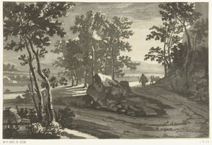 ドライバーのいる樹木が茂った風景 作： Cornelis Brouwer