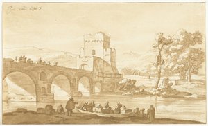 ローマ近郊のモール橋 作： Cornelis Brouwer