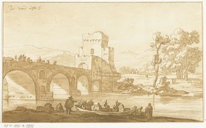 ローマ近郊のモール橋 作： Cornelis Brouwer