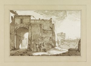 旅行者とラバのゲート 作： Cornelis Brouwer