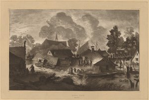 池のある村、c。 1782年。 作： Cornelis Brouwer