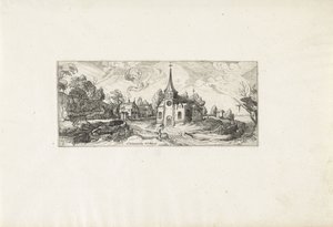 村の教会を望む風景 風景（シリーズタイトル） 作： Cornelis Claesz van Wieringen (possibly)