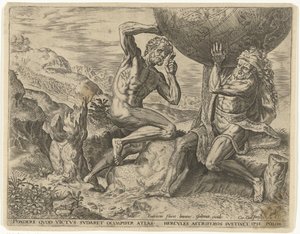 アトラスのために地球を運ぶヘラクレス ヘラクレスの労働 (シリーズ タイトル) 作： Cornelis Cort