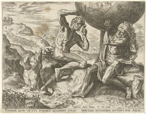 アトラスのために地球を運ぶヘラクレス ヘラクレスの労働 (シリーズ タイトル) 作： Cornelis Cort