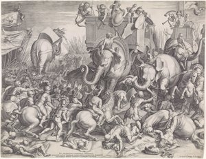 スキピオとハンニバルのザマの戦い 作： Cornelis Cort
