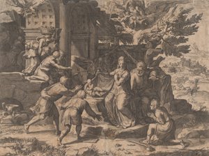 羊飼いの礼拝、1569年、1569年。 作： Cornelis Cort