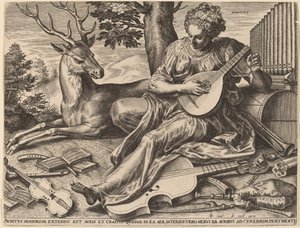 聴覚 作： Cornelis Cort after Frans Floris I