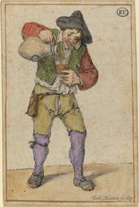 グラスを満たす農民 作： Cornelis Dusart