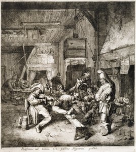 宿屋に座るバイオリン奏者 作： Cornelis Dusart