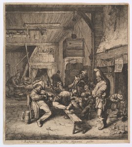 インに座るバイオリン奏者、1685年。 作： Cornelis Dusart