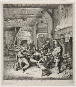 宿屋に座るヴァイオリン奏者 作： Cornelis Dusart