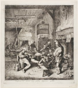 宿屋に座るヴァイオリン奏者 作： Cornelis Dusart