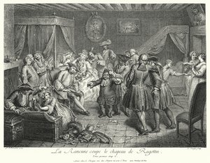 ラゴタンの帽子を切るラ・ランキュン（彫刻作品 作： Cornelis Engelbrechtsen
